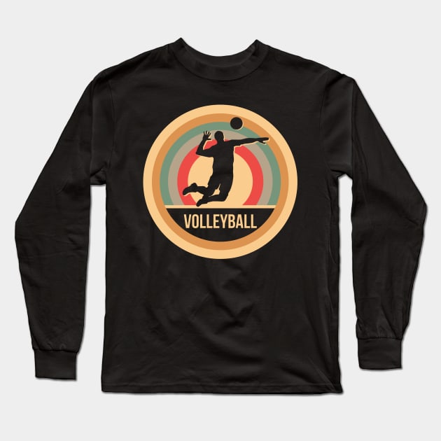 Retro Vintage Volleyball Gift For Volleyball Players Long Sleeve T-Shirt by OceanRadar